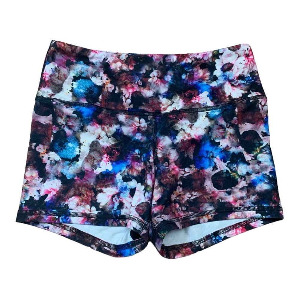 Fleo women's size small shorts lift athletic 3 in gym floral black Lulu athletic